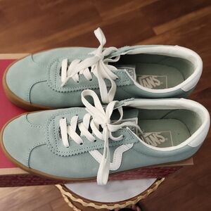 Vans Pastel Green and White Sneakers